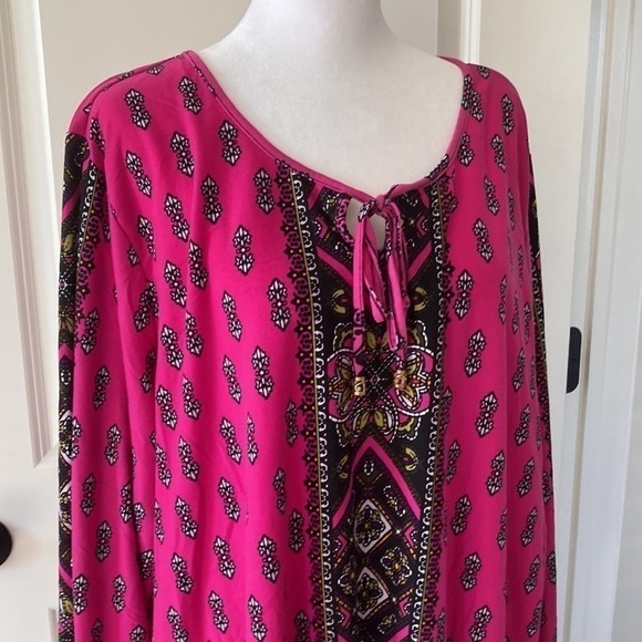 Catherines 2X purple top scoop neck long sleeves - Picture 2 of 9